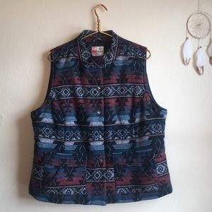 Ruff hewn Aztec print Puffer vest